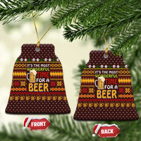 Christmas Its The Most Wonderful Time For A Beer Ceramic Ornament Xmas Holiday Patterns - Wonder Print Shop