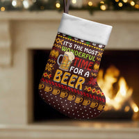 Christmas Its The Most Wonderful Time For A Beer Christmas Stocking Xmas Holiday Patterns - Wonder Print Shop