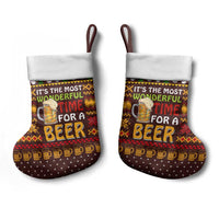Christmas Its The Most Wonderful Time For A Beer Christmas Stocking Xmas Holiday Patterns - Wonder Print Shop