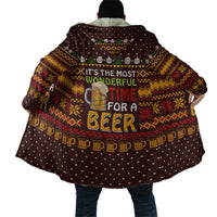Christmas Its The Most Wonderful Time For A Beer Cloak Xmas Holiday Patterns - Wonder Print Shop