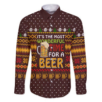 Christmas Its The Most Wonderful Time For A Beer Family Matching Long Sleeve Bodycon Dress and Hawaiian Shirt Xmas Holiday Patterns - Wonder Print Shop