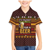 Christmas Its The Most Wonderful Time For A Beer Family Matching Mermaid Dress and Hawaiian Shirt Xmas Holiday Patterns - Wonder Print Shop