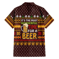 Christmas Its The Most Wonderful Time For A Beer Family Matching Off Shoulder Maxi Dress and Hawaiian Shirt Xmas Holiday Patterns - Wonder Print Shop