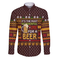 Christmas Its The Most Wonderful Time For A Beer Family Matching Puletasi and Hawaiian Shirt Xmas Holiday Patterns - Wonder Print Shop
