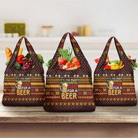 Christmas Its The Most Wonderful Time For A Beer Grocery Bag Xmas Holiday Patterns - Wonder Print Shop