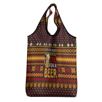 Christmas Its The Most Wonderful Time For A Beer Grocery Bag Xmas Holiday Patterns - Wonder Print Shop