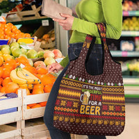 Christmas Its The Most Wonderful Time For A Beer Grocery Bag Xmas Holiday Patterns - Wonder Print Shop