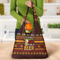 Christmas Its The Most Wonderful Time For A Beer Grocery Bag Xmas Holiday Patterns - Wonder Print Shop