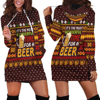Christmas Its The Most Wonderful Time For A Beer Hoodie Dress Xmas Holiday Patterns - Wonder Print Shop