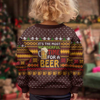 Christmas Its The Most Wonderful Time For A Beer Kid Ugly Christmas Sweater Xmas Holiday Patterns - Wonder Print Shop