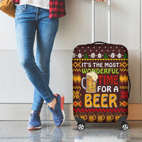 Christmas Its The Most Wonderful Time For A Beer Luggage Cover Xmas Holiday Patterns - Wonder Print Shop