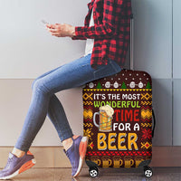 Christmas Its The Most Wonderful Time For A Beer Luggage Cover Xmas Holiday Patterns - Wonder Print Shop