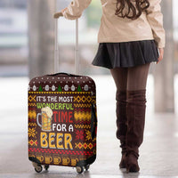 Christmas Its The Most Wonderful Time For A Beer Luggage Cover Xmas Holiday Patterns - Wonder Print Shop