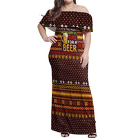Christmas Its The Most Wonderful Time For A Beer Off Shoulder Maxi Dress Xmas Holiday Patterns - Wonder Print Shop