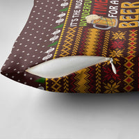 Christmas Its The Most Wonderful Time For A Beer Pillow Cover Xmas Holiday Patterns - Wonder Print Shop