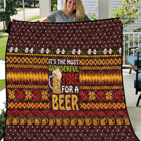 Christmas Its The Most Wonderful Time For A Beer Quilt Xmas Holiday Patterns - Wonder Print Shop