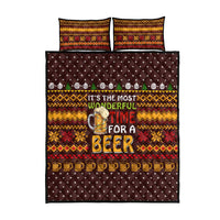 Christmas Its The Most Wonderful Time For A Beer Quilt Bed Set Xmas Holiday Patterns - Wonder Print Shop