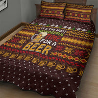 Christmas Its The Most Wonderful Time For A Beer Quilt Bed Set Xmas Holiday Patterns - Wonder Print Shop