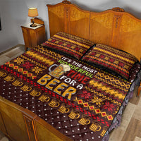 Christmas Its The Most Wonderful Time For A Beer Quilt Bed Set Xmas Holiday Patterns - Wonder Print Shop