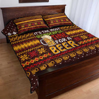 Christmas Its The Most Wonderful Time For A Beer Quilt Bed Set Xmas Holiday Patterns - Wonder Print Shop