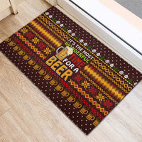 Christmas Its The Most Wonderful Time For A Beer Rubber Doormat Xmas Holiday Patterns - Wonder Print Shop