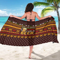 Christmas Its The Most Wonderful Time For A Beer Sarong Xmas Holiday Patterns - Wonder Print Shop