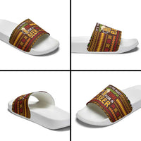 Christmas Its The Most Wonderful Time For A Beer Slide Sandals Xmas Holiday Patterns - Wonder Print Shop