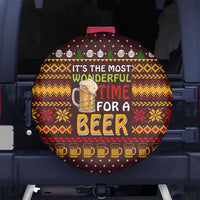 Christmas Its The Most Wonderful Time For A Beer Spare Tire Cover Xmas Holiday Patterns - Wonder Print Shop