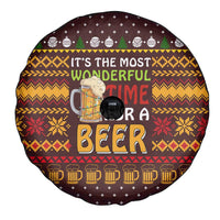 Christmas Its The Most Wonderful Time For A Beer Spare Tire Cover Xmas Holiday Patterns - Wonder Print Shop