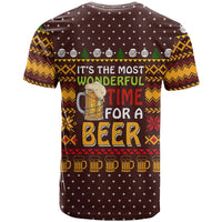 Christmas Its The Most Wonderful Time For A Beer T Shirt Xmas Holiday Patterns - Wonder Print Shop
