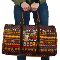 Christmas Its The Most Wonderful Time For A Beer Travel Bag Xmas Holiday Patterns - Wonder Print Shop