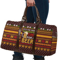 Christmas Its The Most Wonderful Time For A Beer Travel Bag Xmas Holiday Patterns - Wonder Print Shop