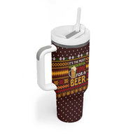Christmas Its The Most Wonderful Time For A Beer Tumbler With Handle Xmas Holiday Patterns - Wonder Print Shop