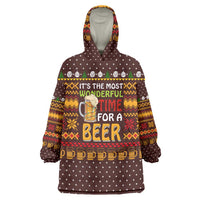 Christmas Its The Most Wonderful Time For A Beer Wearable Blanket Hoodie Xmas Holiday Patterns - Wonder Print Shop