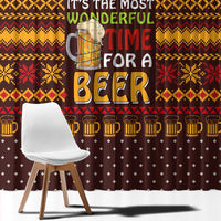 Christmas Its The Most Wonderful Time For A Beer Window Curtain Xmas Holiday Patterns - Wonder Print Shop