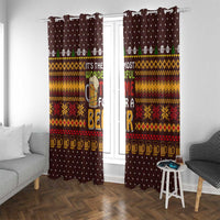 Christmas Its The Most Wonderful Time For A Beer Window Curtain Xmas Holiday Patterns - Wonder Print Shop