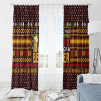 Christmas Its The Most Wonderful Time For A Beer Window Curtain Xmas Holiday Patterns - Wonder Print Shop