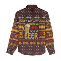 Christmas Its The Most Wonderful Time For A Beer Women Casual Shirt Xmas Holiday Patterns - Wonder Print Shop