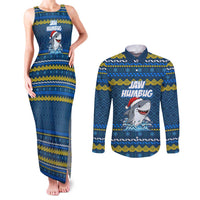 Christmas Jaw Humbug Couples Matching Tank Maxi Dress and Long Sleeve Button Shirt Xmas Holiday Patterns - Wonder Print Shop