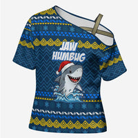 Christmas Jaw Humbug Cross Shoulder Shirt Xmas Holiday Patterns - Wonder Print Shop
