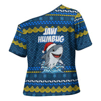 Christmas Jaw Humbug Cross Shoulder Shirt Xmas Holiday Patterns - Wonder Print Shop
