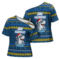 Christmas Jaw Humbug Cross Shoulder Shirt Xmas Holiday Patterns - Wonder Print Shop