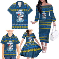 Christmas Jaw Humbug Family Matching Off The Shoulder Long Sleeve Dress and Hawaiian Shirt Xmas Holiday Patterns - Wonder Print Shop