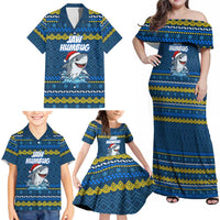 Christmas Jaw Humbug Family Matching Off Shoulder Maxi Dress and Hawaiian Shirt Xmas Holiday Patterns - Wonder Print Shop