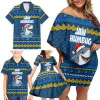 Christmas Jaw Humbug Family Matching Off Shoulder Short Dress and Hawaiian Shirt Xmas Holiday Patterns - Wonder Print Shop