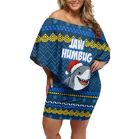 Christmas Jaw Humbug Family Matching Off Shoulder Short Dress and Hawaiian Shirt Xmas Holiday Patterns - Wonder Print Shop