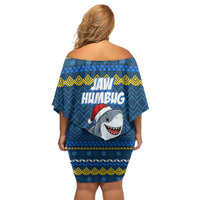 Christmas Jaw Humbug Family Matching Off Shoulder Short Dress and Hawaiian Shirt Xmas Holiday Patterns - Wonder Print Shop