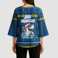 Christmas Jaw Humbug Kimono Sleeve Blouse Xmas Holiday Patterns - Wonder Print Shop