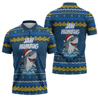 Christmas Jaw Humbug Zipper Polo Shirt Xmas Holiday Patterns - Wonder Print Shop