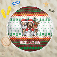 Christmas Jesus Birthday Boy Beach Blanket Xmas Holiday Patterns - Wonder Print Shop